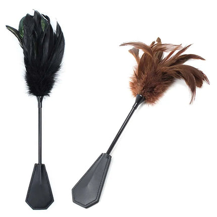 Double Side Feather Tickler Erotic Flirting Spanker Paddle Fetish Slave Flogger Harness Whip  BDSM Adult Games For Couples
