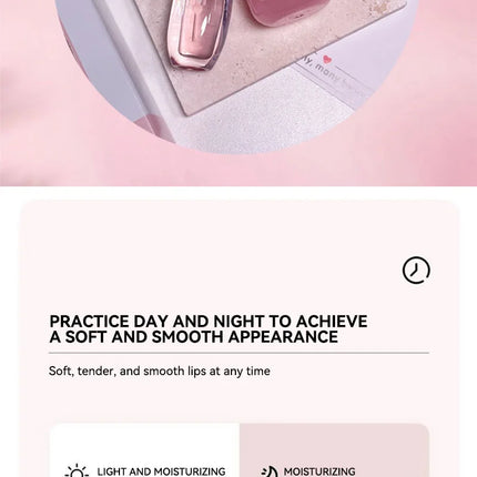Leeinto Plant Essence Lip Care Set: Moisturizing, Long-Lasting Nourishment, Gentle Formula, Lightweight Texture, Lip Gloss, Lip Mask, Enhances Complexion, Pre-Makeup Primer, Essential for Daily Commuting and Dating, Night Car