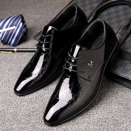 Men's Leather Shoes Black Soft Leather Soft Sole Spring And Autumn Best Man Men's Business Formal Wear Plus Size 38-48