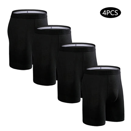 4pcs Long Boxers for Men Underwear Plus Size Men's Panties Sexy Long Leg Underpants Cotton Mens Boxer Shorts Fashion Male Trunk