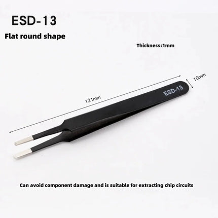 Stainless Steel Tweezers Set,Pointed,Elbow,Flat Head Tweezers Set Hand Tools Industrial Repair Tools Anti-static
