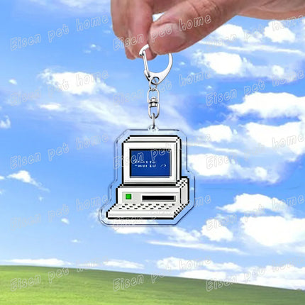 Funny XP 98 Window 10 Computer Keychains for Accessories Bag Charm Programmer Keyrings Jewelry Friends Birthday Gifts
