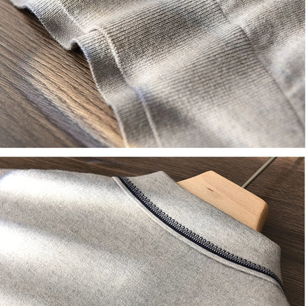 85% Silk+15% Cashmere Men's T-shirt Casual Solid Color Knitted Pullover Short-Sleeved Polo Neck Tees Basic Tops