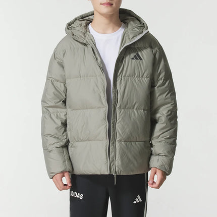 Adidas Men's Down Jacket - Hooded Windproof Winter Coat / Doudoune Adidas Homme - Manteau Hiver Coupe-Vent Capuche