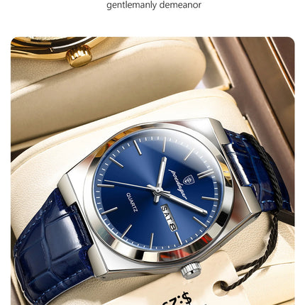 POEDAGAR Luxury Trend Men Watch Waterproof Luminous Date Week Man Wristwatch Military Outdoor Leather Men's Quartz Watches Reloj