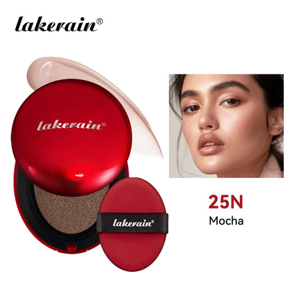 LAKERAIN 12 Color Red Shell Air Cushion Foundation Natural Coverage Lightweight Breathable Air Cushion Foundation