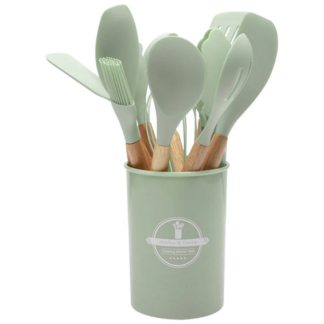 12Pcs Silicone Kitchen Utensil Set / Set Ustensiles Cuisine Silicone