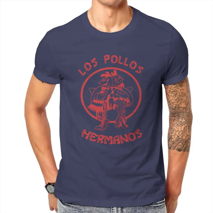 Funny Los Pollos Hermanos Breaking Bad  T-Shirt Men Crewneck Cotton T Shirt Chicken Brothers Short Sleeve Tees Printing Tops