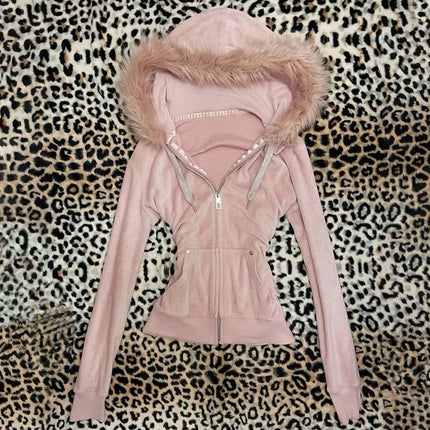 Y2K Streetwear Zip-Up Hoodie Grunge Goth Aesthetics Graphic Print Retro Punk Clothes Oversized Hip Hop Zipper Hoodie Sweatshirt
