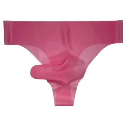 Latex Fetish Underwear Sexy Men Bullet Separation Thong G-Sring Transparent Black Natural Latex Wet Look Lingerie Underpants