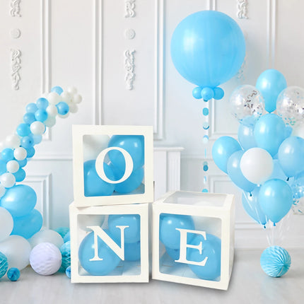 Letter Balloon Box First 1st Birthday Party Decorations Baby Shower One Year Old Birthday Box Decoration Wedding Party Supplies