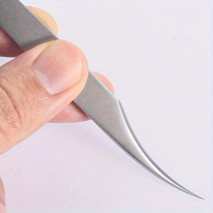 1Pc stainless steel eyelash tweezers, dolphin clip, super sharp, also suitable for ingrown hair removal, blackhead remover
