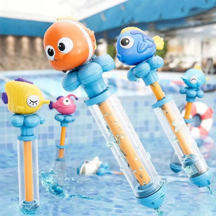 Water Gun Water Shooter Outdoor Summer Pulling Type Water Cannon Swim Sprayer Toy Kid Child Beach Single-Tube Water Outlet beach
