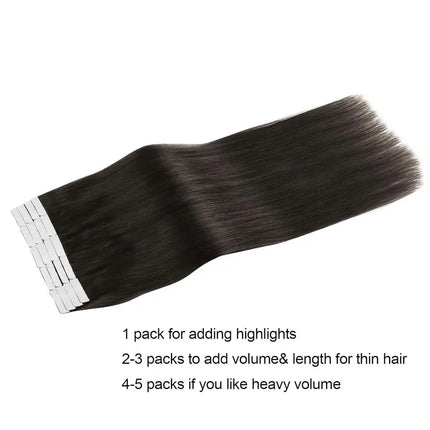 Tape in Hair Extensions Brazilian Hair 100% Remy Human Hair Extensions 20 Pcs for Women Skin Weft Adhesive Glue On For Salon