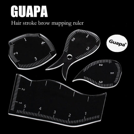 4PCS/Kit Nano Brow Mapping Ruler Eyebrow Shaping Ruler Fast Drawing Brow Design Tool Microblading Permanent Makeup Stencils