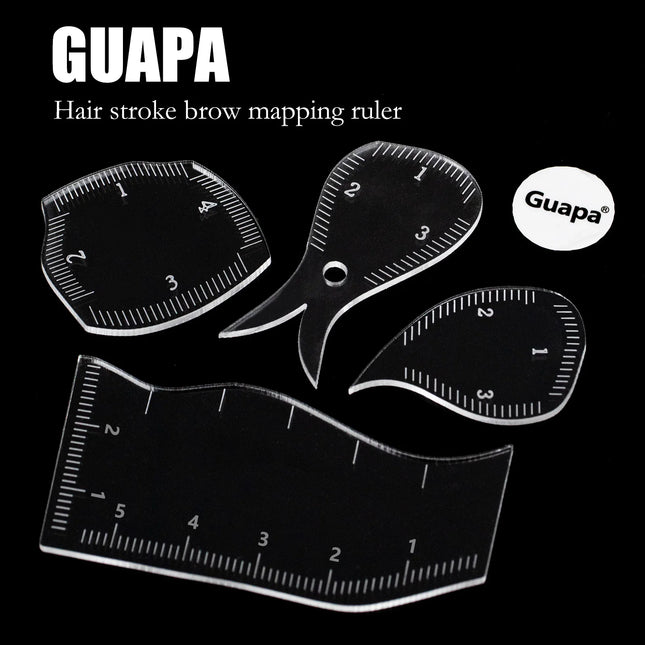 4PCS/Kit Nano Brow Mapping Ruler Eyebrow Shaping Ruler Fast Drawing Brow Design Tool Microblading Permanent Makeup Stencils