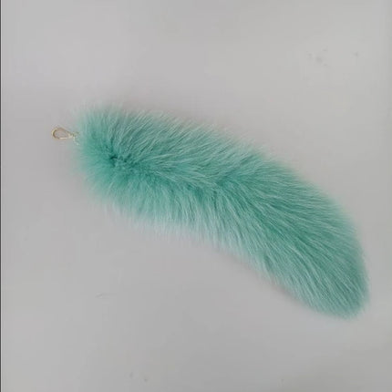 natural fox fur tail keychain furry 2024 chic y2k  beautiful accessory length 40 cm Car Keychains For Women