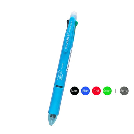 Creative 5 In 1 Erasable Gel Pen 0.7mm Blue Black Red Green Magic Refills 0.5mm Mechanical Pencil Writing Painting Stationery