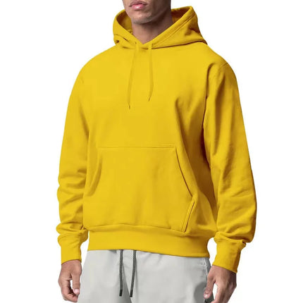 Cotton Hooded Sweatshirt, Solid Color Fashion Fit Sweatshirt, Autumn and Winter Fashion Sweatshirt, Suitable for Going Out