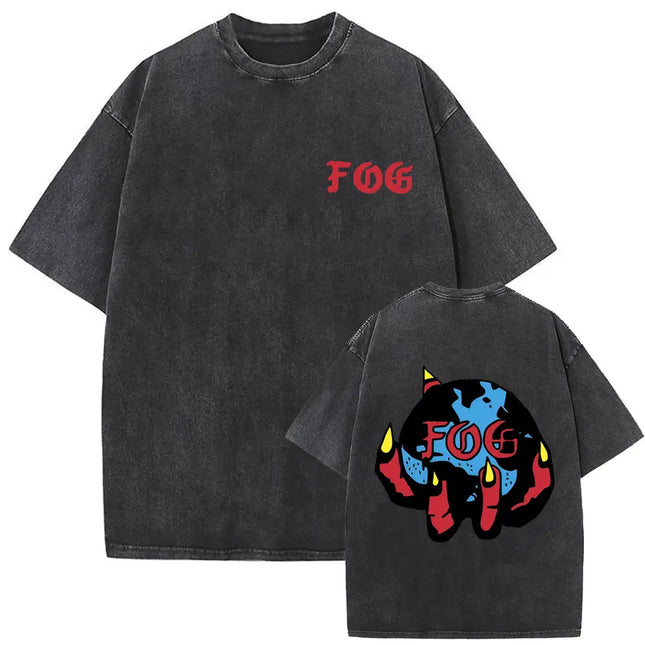 Forward Observations Group Vintage Washed T-shirt Skeleton Graphic T Shirts Men Women Fashion Oversized T-shirts Male Streetwear
