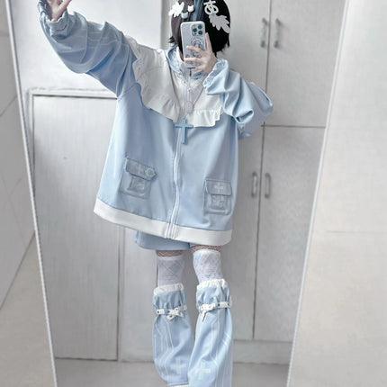 Japanese Mine Style Subculture Cute Sweet Girl Y2k Clothing Loose Casual Cat Ears Hooded Zipper Hoodie Sweatershirt Women Autumn