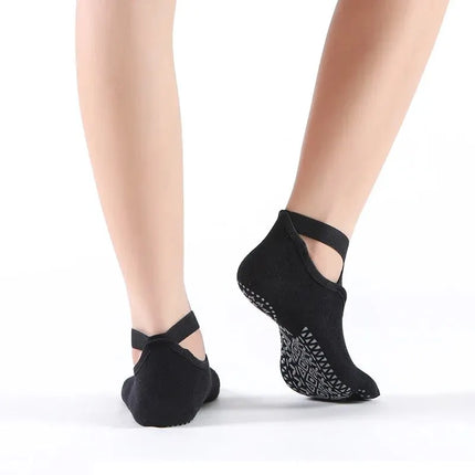 Women Breathable Yoga Socks Five Toe Silicone Non-Slip Bandage Pilates Socks Ladies Ballet Dance Fitness Workout Cotton Socks