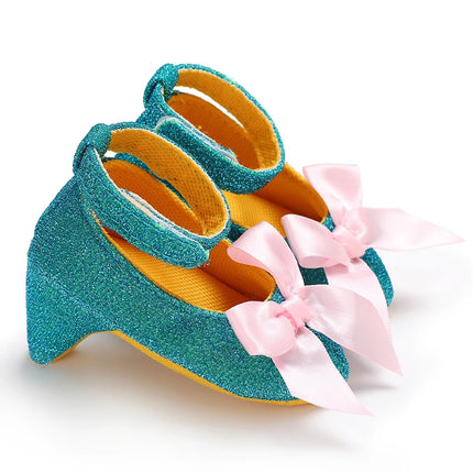 10CM/10.5CM Fashion Infant Newborn Baby Girl High Heels Shoes Princess Bow First Birthday Party Shoes Photo Props Shoes