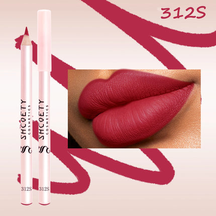 Matte Lip Liner Pencil Set of 12 Nude &Brown Shades Highly Pigmented Smooth Velvet Finish Long-Lasting Waterproof & Smudge-Proof