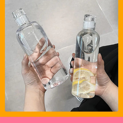 300-1000ml Glass Water Bottle Large Capacity with Time Marker Cover for Water Drink Outdoor PortableTransparent Milk Juice Cup