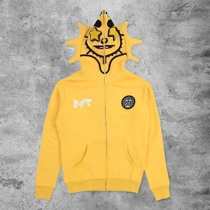 Women Men Y2K Fashion Hoodie Letter Graphics Print Zip Hoodie Clothes Women Hip-hop Long Sleeve Sweatshirt Oversized Top