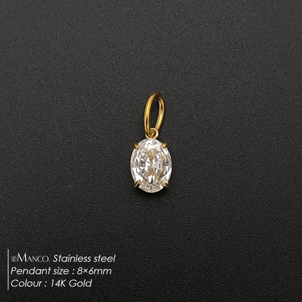 eManco 14K Gold Plated Stainless Steel  Inlaid With Zircon Pendant  Charm  Diy Jewelry Accessories Earring Making Supplies