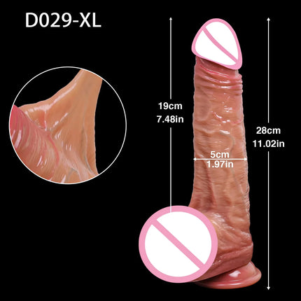 Strap On Realistic Dildos for Women Lesbian Realistic Skin Sliding Foreskin Testicles Dildo For Anal Big Dick Sex Toys Penis