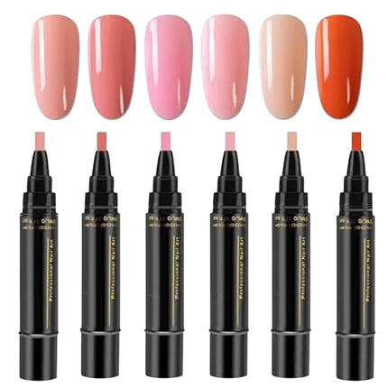 Summer Neon Gel Nail Polishs Pen Long Lasting Pure Color Nail Gel Nail Arts Marker Manicure Pen Nail Polishs Base Top Coat Gel