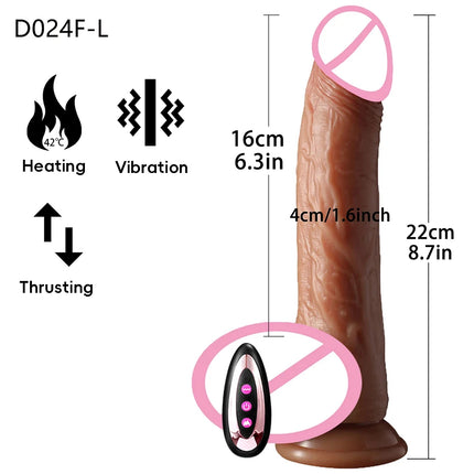 7/8 inch Realistic Dildo Telescopic Vibrator with Female Stimulator Big Penis Anal Plug Adult Man Real Penis Sex Toys for Women