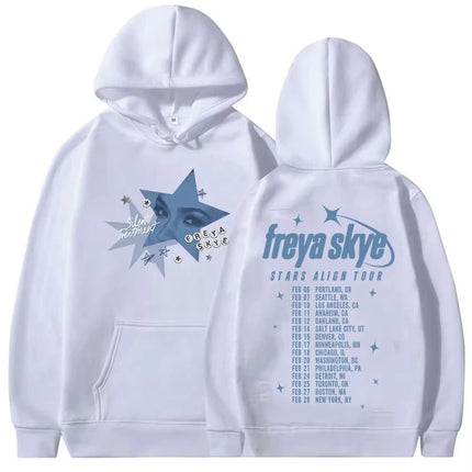 Freya Skye Stars Align Tour 2026 Fans Graphic Hoodie Men Women Fashion High Quality Sweatshirt Retro Oversized Long Sleeve Hoody