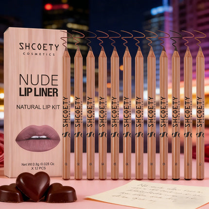 Matte Lip Linen Set, Natural Nude Lipstick Kit, Long-Lasting Waterproof, Valentine's Day Gift for Women & Girls, 1, 3, 4, 12Pcs