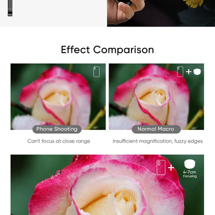 Apexel Macro Lens 4K HD Portable Micro Lens With LED Fill Light Phone Photography Lente Attachment Vlog Video Recording