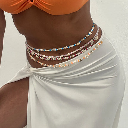 IngeSight.Z 3pcs/set Boho Starfish Conch Beads Waist Belly Chain for Women 2025 New Summer Beach Sexy Bikinis Body Jewelry Gift
