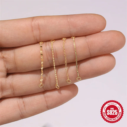 CANNER 1PC 925 Sterling Silver Chain Tassel Piercing Earrings Chain Charm Accessories For Woman Shiny Earring Fine Jewelry Gift