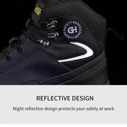 Construction Safety Shoes Men Waterproof Work Boots Anti-smash Steel Toe Shoes Puncture-Proof Indestructible Shoes Safety Shoes