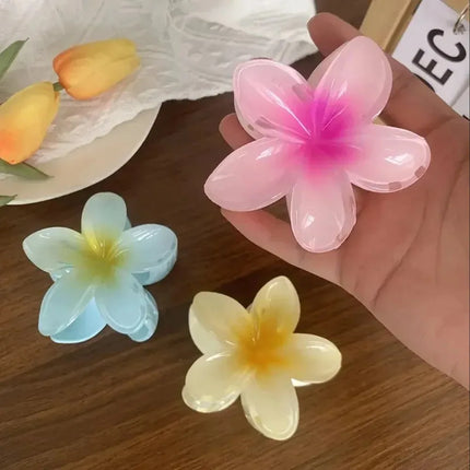 Hawaiian Gradient Hair Clips Flower Hair Claws Big Size Fashion Head Wear Hairpin for Women Girls Crab Barrette Hair Accessories