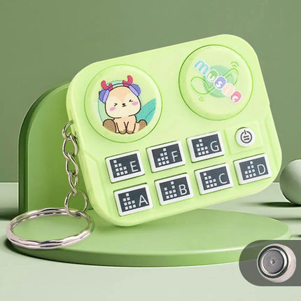 1pc Mini Music DJ Disc Player Keychain Musical Instrument Sound Button Toy Games Children's Educational Toy Bag Pendant Keychain