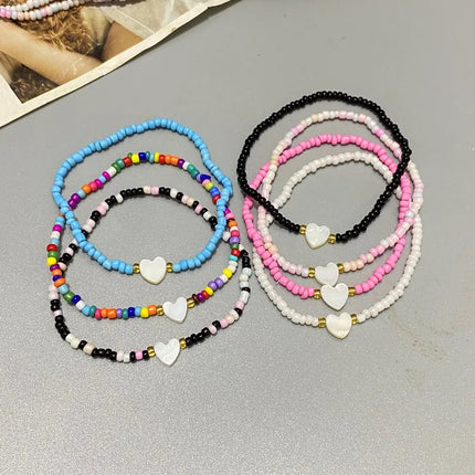 Nature shell Love Heart Bracelet for Girl Women Hand Jewelry Cute Romantic Handmade Bracelet Gift for Friend Wholesale