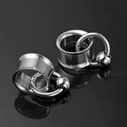 2PC/Set Stainless Steel Round Ear Gauges Plugs Expander Ear Hangers Tunnel Piercing Women Body Jewelry Stretcher Studs