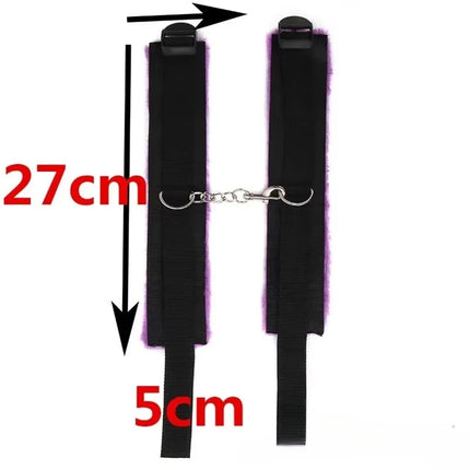 Adjustable Plush Handcuffs & Ankle Cuff Bracelet - Women Cosplay Fetish Adult Game Sexy Toys Accessories