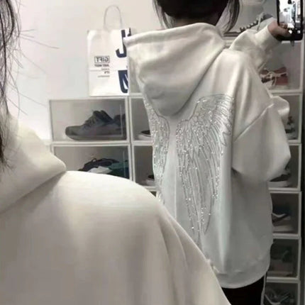 Y2k Japanese Streetwear Loose Woman Tops Kpop Baggy Hooded Sweatshirt for Women Designer Nice Color Outerwears Emo 2000s Hoodies