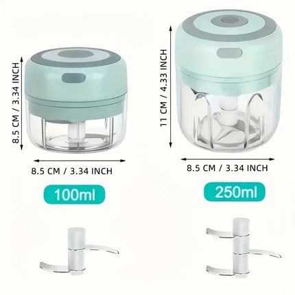 Electric Mini Garlic Chopper 100ML/250ML Food Chopper Garlic Mincer USB  Portable Small Food Processor for Vegetables