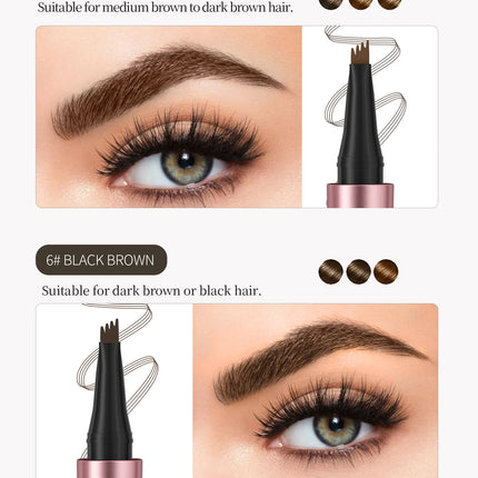 3D Dye Eyebrow Pencil Hairling Anti-smudge Waterproof Long Lasting Black Brown Large Brush Natural Wild Eyebrow Enhancers Cream