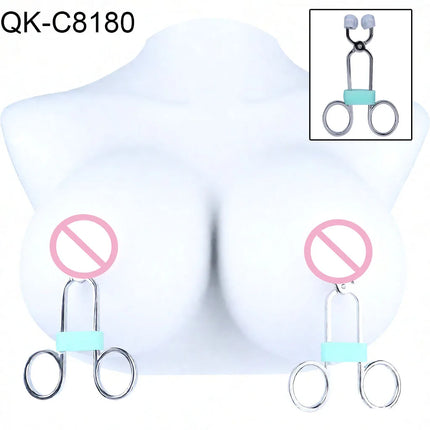 QKKQ Handheld Stainless Steel Nipple Clamp Nipples Stimulator Sexy Tools Teat Bondage For Women Couple Intimate Game BDSM Toys