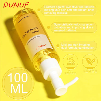 100ML Cleansing Oil with Plant Extracts Deep Pore Cleansing Moisturizes Reduces Blackheads Makeup Remover for Face Skin Care